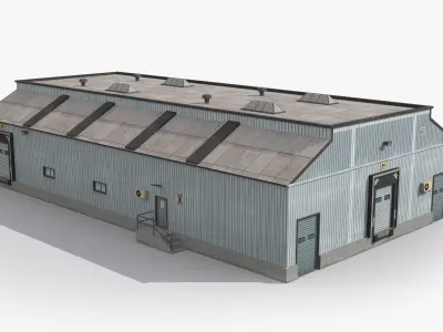 Factory x19 Low-poly 3D model