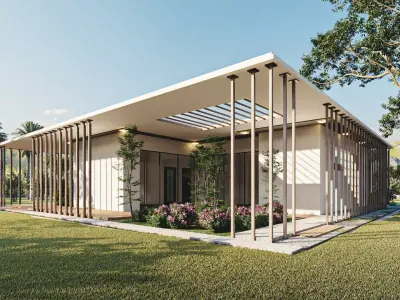 Solar Energy House Low-poly 3D model