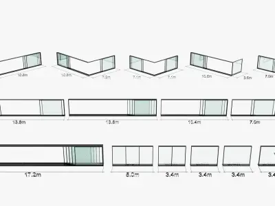 Glazing set with doors and windows 3D model