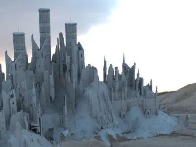 Medieval fortress Expanded Huge 3D model