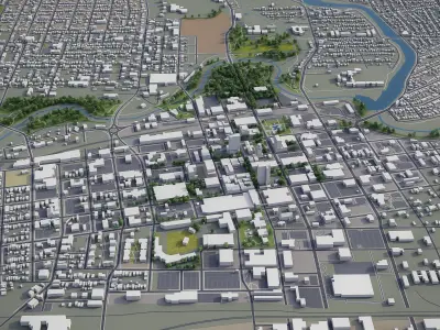 Fort Wayne  Low-poly 3D model