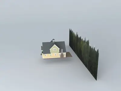 Cottage house in middle of forest Free 3D model