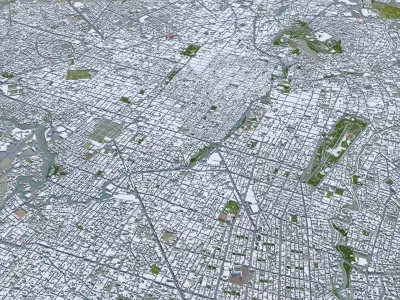 Puebla Mexico 40km Low-poly 3D model