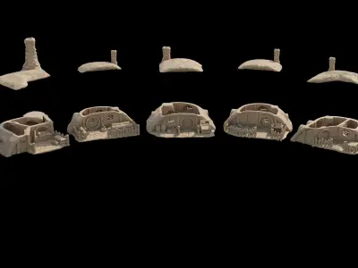 Hobbit Burrows Tabletop Terrain 28 MM 3D print model