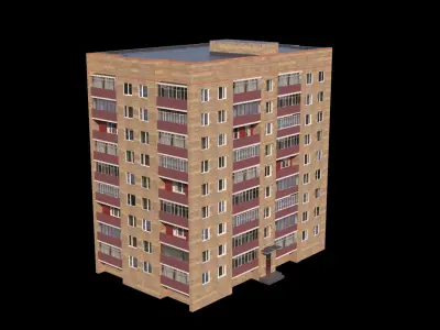 Russian buildings pack Low-poly 3D model