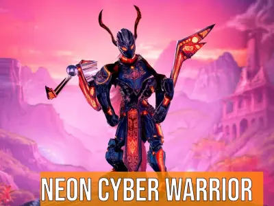 Neon Cyber Warrior model pack Low-poly 3D model