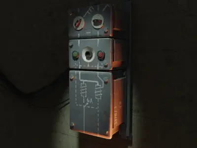 The electrical box - Game ready Low-poly 3D model