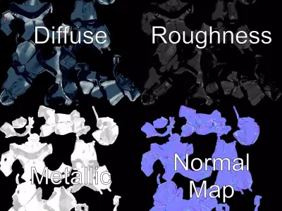 Futuristic Black Cyborg model pack Low-poly 3D model