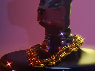 Doberman Pinscher sculture 3D print model