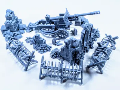 Frontline Crusaders Texture Roller and Terrain Set 3D print model