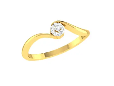 Solitaire Engagement Wedding Bypass Ring  3D print model purchase