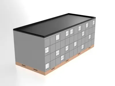 Khrushchevka USSR Building Free low-poly 3D model