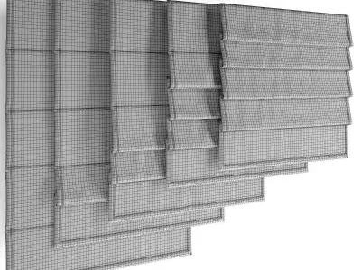 Roman blinds set 24 3D model