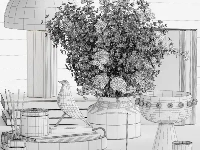 Decorative Set 027 Low-poly 3D model