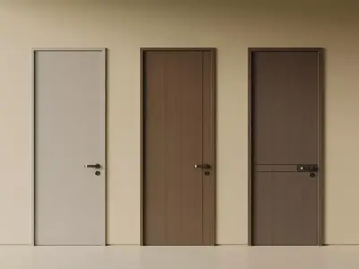 Wooden-door Single-door Bedroom-door 3D model