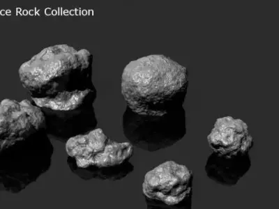 Rock Collection High And Low Poly Low-poly 3D model