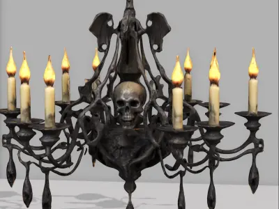 gothic chandelier Low-poly 3D model