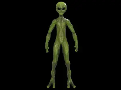 Alien Low-Poly 3D model animated Blender Low-poly 3D model