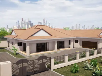 THREE BEDROOM HOUSE 3D model