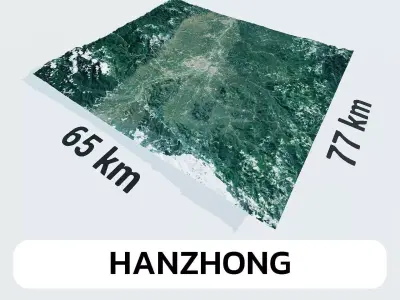 Hanzhong China City Landscape 3D Model 3D model