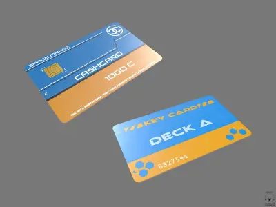 Credit Cash Card Key PBR Sci-Fi Low-poly 3D model