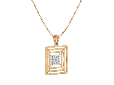 Light Minimalist Diamond Pendant Necklace 3D print model