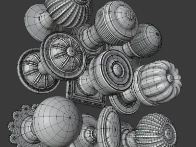 9 Door Knobs 3D model