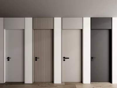Door Modern bedroom-door-entrance door-wooden door 3D model shop