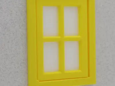 Functional Single window style 3 multi-color and multi-material  3D print model