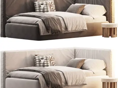 Kids bed 10 Low-poly 3D model