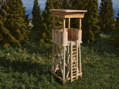 Forest building assets Low-poly 3D model