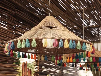 African Pedant Interior Exterior Lamp 3D model