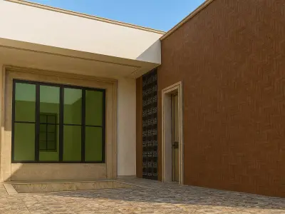 3d model small House with Garden Low-poly 3D model