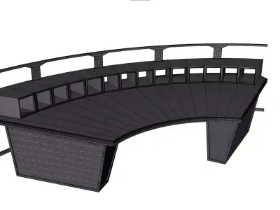 Futuristic gaming table Low-poly 3D model