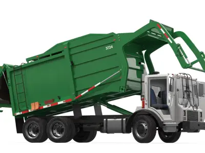  Refuse Truck with Front Loader Rigged 