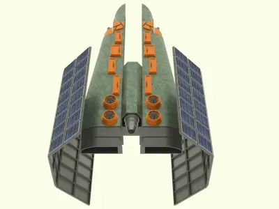 Zenit - Z Spaceship  Low-poly 3D model