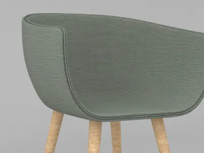 chair with wooden legs 3D model