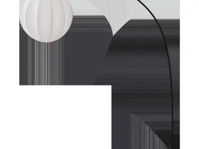 REGNSKUR  SKAFTET Arched floor lamp white  black 3D model