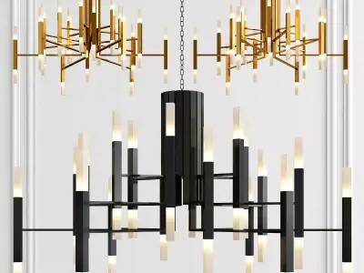 Nordic Postmodern LED Chandelier 3D model
