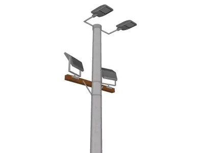 Concrete Lamp Post - Light Pole - Light Post - Street Light 20 3D model