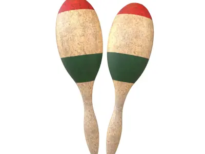 Maracas V1 001 Low-poly 3D model