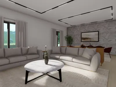 Simple 2 Floor Villa Interior Design  Free 3D model