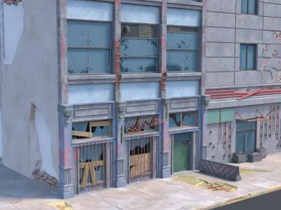New York Building modular Low-poly 3D model