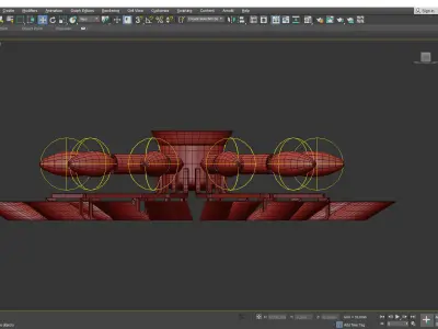 Palwa Sunburst Gilt Metal Flush Mount Low-poly 3D model