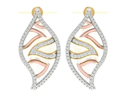 Women Pendant Earring Sets 3dm STL OBJ FBX Renders Details 3D print model 9