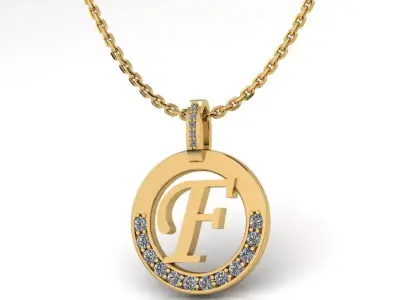 F Letter Pendant 3D print model
