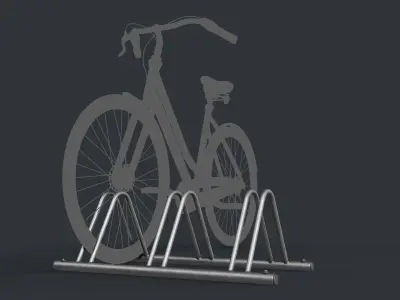 Bike Rack 5 PBR Game Ready Low-poly 3D model