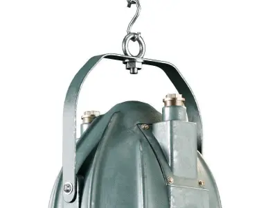 Vintage industrial lamp-searchlight in the form of a bullet 3D model