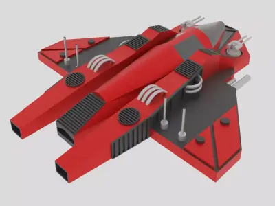 Jupiter - T Spaceship Low-poly 3D model