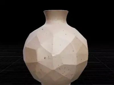 Japandi Ceramic Vase Minimal Scandinavian Decor 3D Model Low-poly 3D model